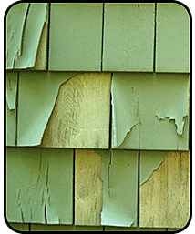 Paint peeling off wood