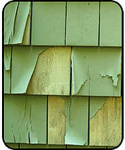 Wood peeling paint